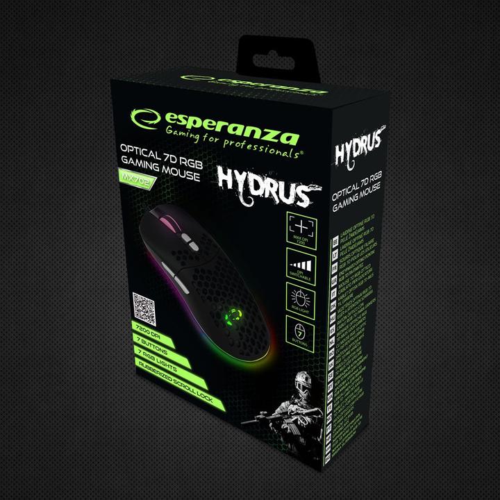 Actual product image Esperanza EGM702 Mouse right USB Optical 7200 DPI (Cable)