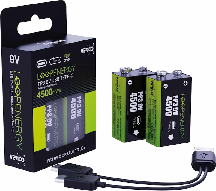 Verico Loop Energy (2 pcs., 9V Block, 500 mAh)