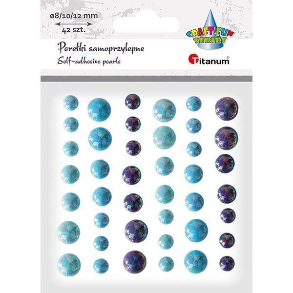 Titanum Blaue selbstklebende Perlen 42 Stk