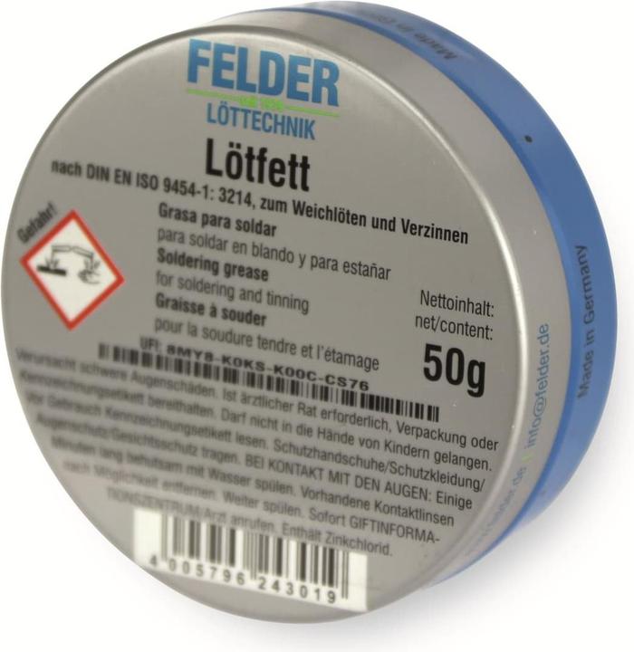 Valeurs nutritives et ingrédients Felder Graisse à souder (Graisse de soudure)