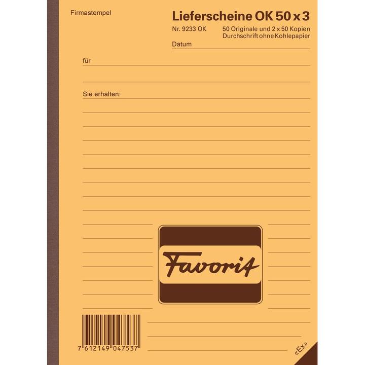 Produktbild Favorit Durchschreibebuch Lieferscheine mit Selbstdurchschreibepapier (150x)