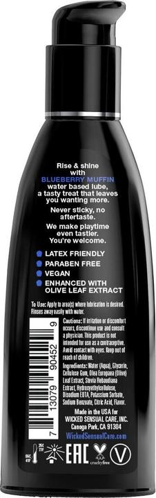 Actual product image Wicked Blueberry Muffin Flavoured Water Based Lubricant by Sensual Care (60ml) (60 ml)