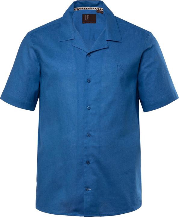 Immagine prodotto JP1880 Camicia di misto lino con vestibilità moderna, colletto alla cubana e mezze maniche (XL)