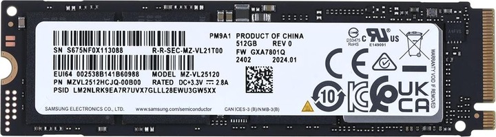 Actual product image Samsung PM9A1 (512 GB, M.2 2280)