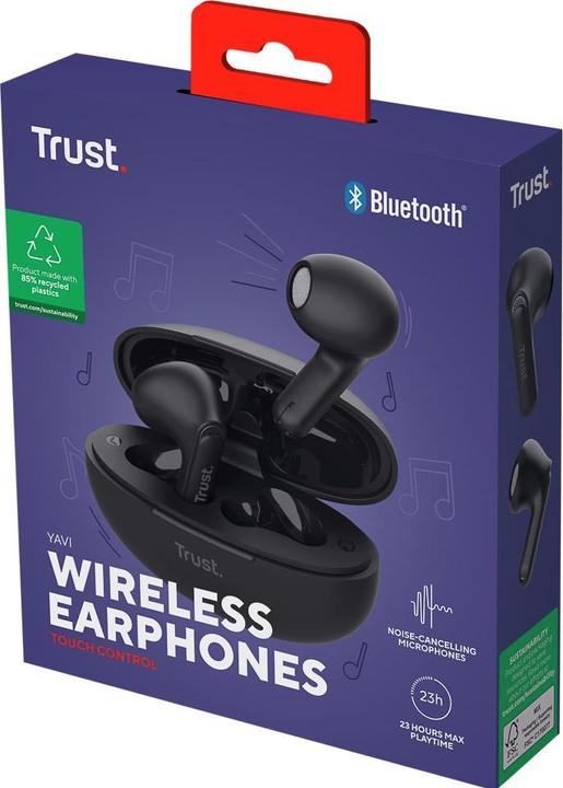 Produktbild Trust Yavi Bt Enc Earphones Black (ANC, 23 h, Kabellos)