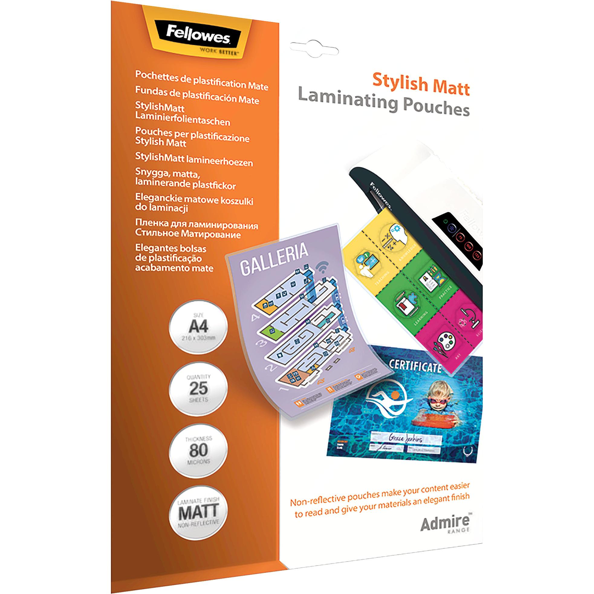 Fellowes, Laminierfolie, Admire Stylish (A4, 25 Stück, 80 µm)