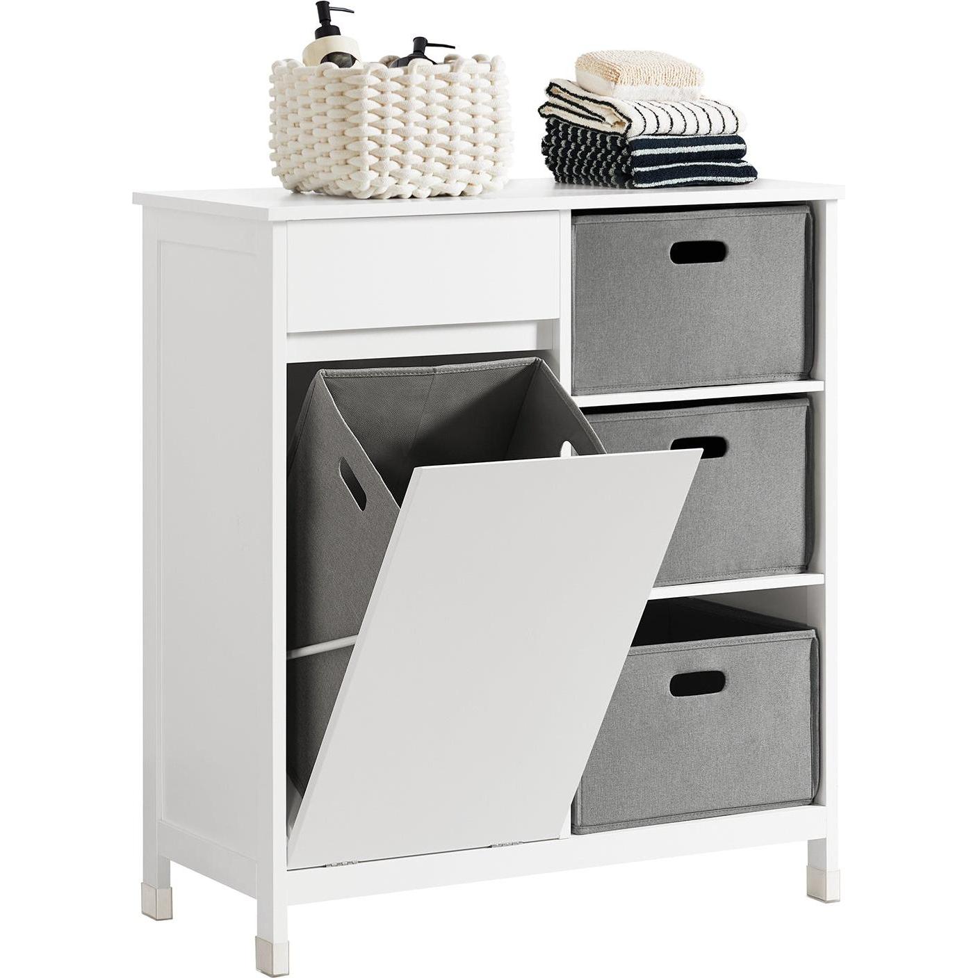 SoBuy, Badezimmerschrank, Wäscheschrank (80 x 38 x 91 cm)