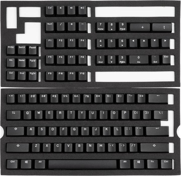 Actual product image Ducky Phantom Black PBT Double-Shot Keycap Set, US Layout - 108 keys