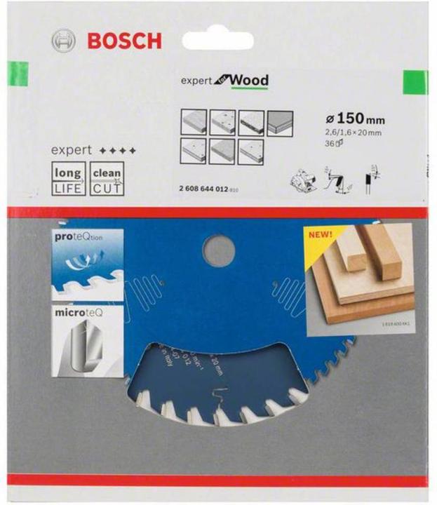 Image du produit Bosch Professional Zubehör Lame de scie circulaire Expert for Wood, 150 x 20 x 2,6 mm, 36