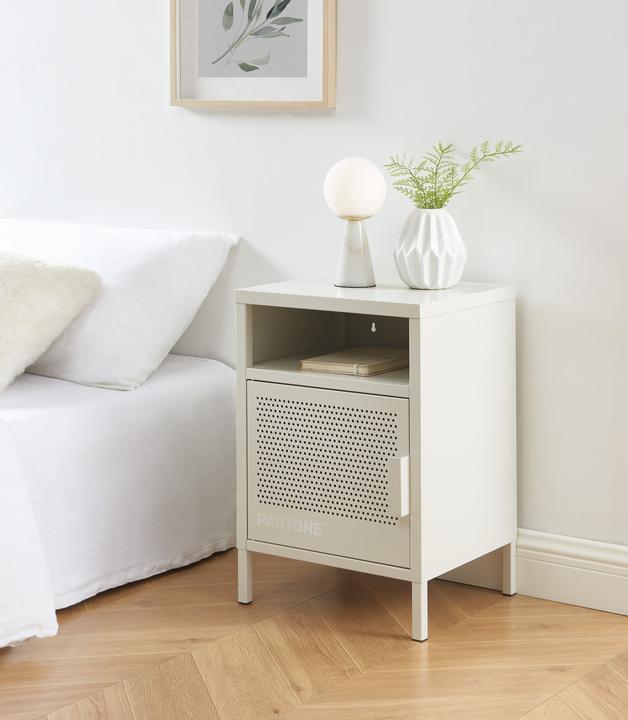 Actual product image Pantone Nachttisch Metall sandbeige 40cm (40 x 35 x 58 cm)