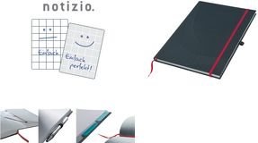 Produktbild Avery Dennison Zweckform Notizbuch "Notizio", DIN A4, kariert Hardcover, 80 Blatt, gebunden, 90 g/qm satiniertes Pa (A4, Kariert, Harter Einband)
