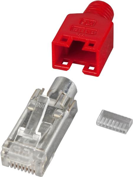 Produktbild EFB Elektronik Hersteller: HIROSE RJ45-Hirose Stecker STP, TM11 rot, 100 Stück, 3 Elemente, Cat. 5e Bis 100 MHz (Ca (Stecker Tülle)