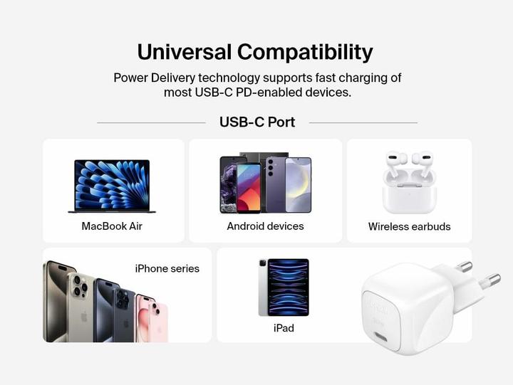 Produktbild Belkin BoostCharge 30 W USB-C mit PD, inkl. USB-C/Lightning Kabel (30 W, 1 Port)