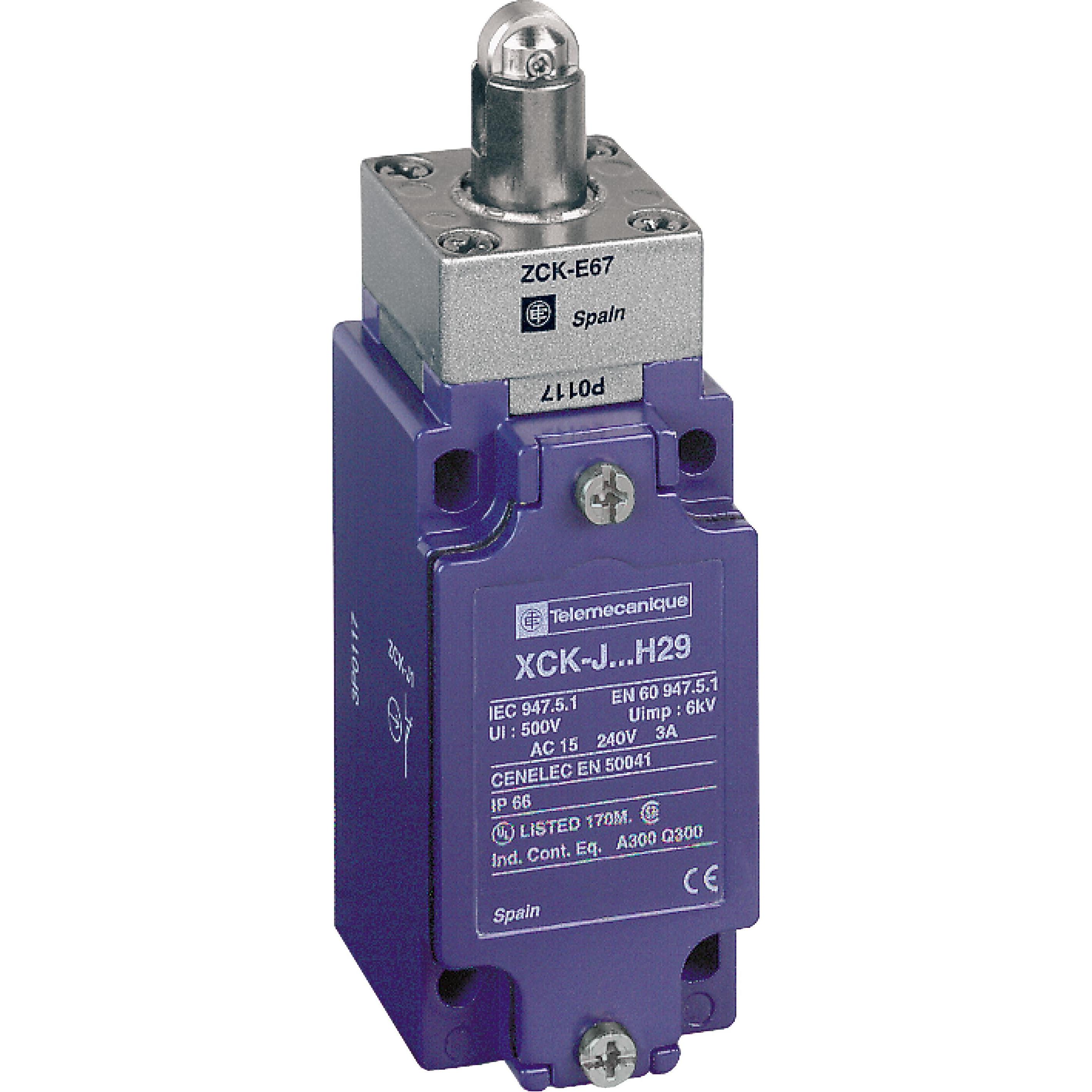 TE Sensors, Systemstromversorgung, Limit Switch Roller Plunger NC&NO Pg13.5