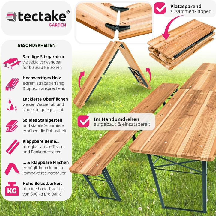 Produktbild tectake Bierzeltgarnitur (219 cm)