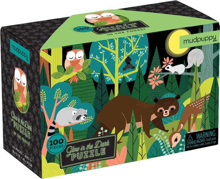 Actual product image Mudpuppy glow in the dark puzzle In het bos (100 pieces)
