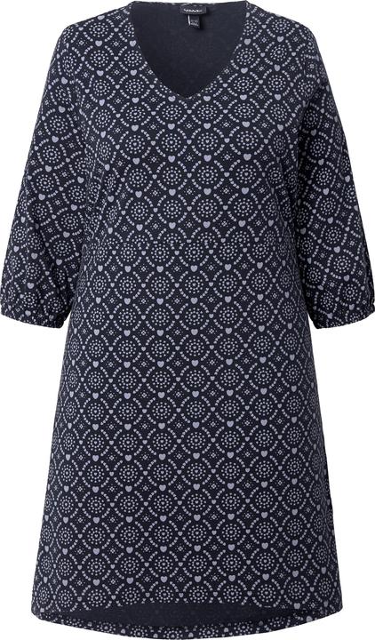 Image du produit Ulla Popken Robe en jersey, décolleté en V et manches 3/4, coupe évasée (60)