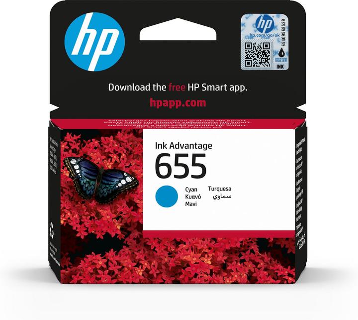 Image du produit HP 655 - Cyan - Original - Cartouche d'encre - pour Deskjet Ink Advantage 3525 (C)