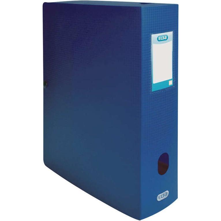 Elba, Mappe, Sammelbox Memphis, Füllhöhe: 80 mm, DIN A4, blau aus PP, Stärke: 0,7 mm, mit beschriftbarem Rückensc (A4, 1...