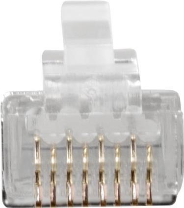Produktbild ACT RJ45 (8P/8C) CAT6A shielded modulaire connector for round cable with solid or standed conductors. Su