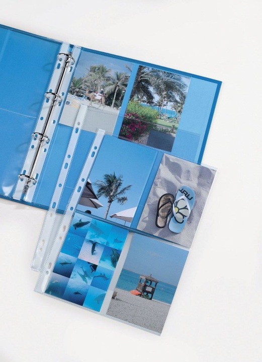 Produktbild Elba Fotohüllen für 8 Fotos 100 x 150 mm, Format: DIN A4 aus PP 0,8 mm, Universallochung, schützt die Bil (A4, 1 x)