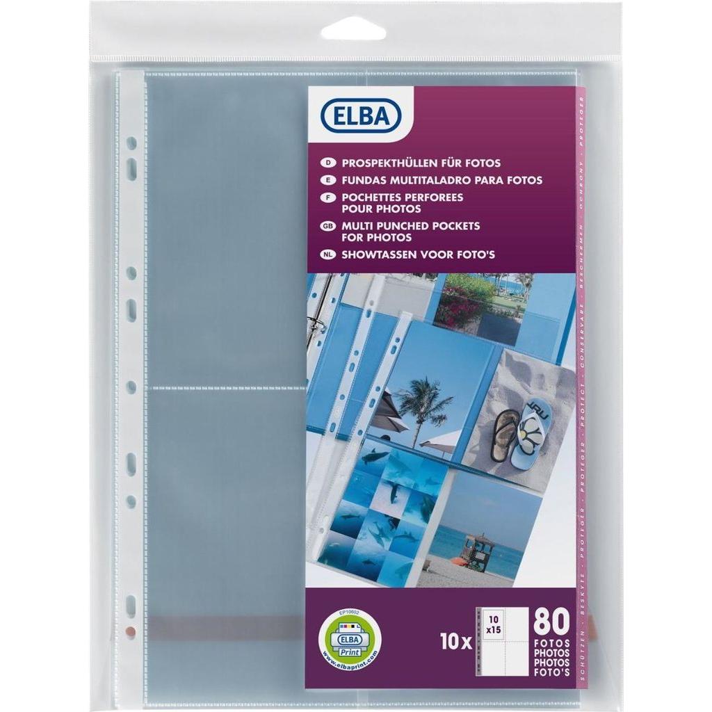 Elba, Mappe, Fotohüllen für 8 Fotos 100 x 150 mm, Format: DIN A4 aus PP 0,8 mm, Universallochung, schützt die Bil (A4, 1...