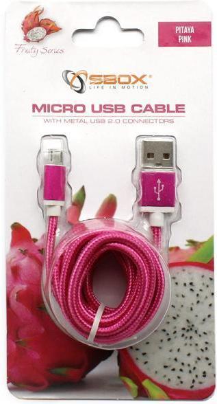 Actual product image Sbox USB->Micro USB M/M 1.5m USB-10315P pitaya pink (1.50 m, USB 2.0)