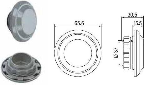 Actual product image Finder Accessories for series 7F.10/7F.01/7F.50/7F.05: Pressure equalisation fitting 07F.80 (Ø x D) 65.5