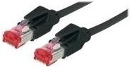 Image du produit Tecline Cordon de raccordement S/FTP, PiMF, Cat 6, noir, 2,0 m sans halogène, avec câble Draka et fiches (S/FTP, CAT6, 2 m)