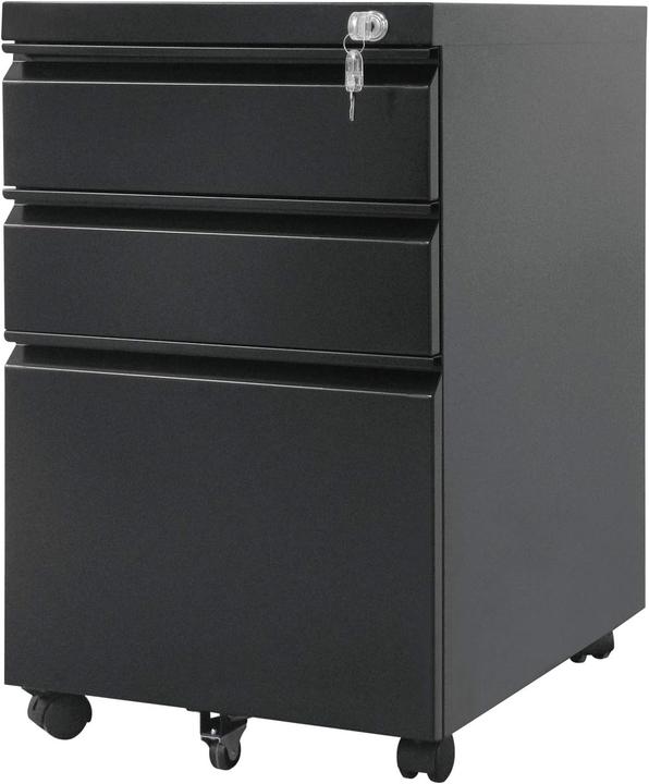 Maclean MC-850 MC-850 Conteneur métallique sous comptoir avec serrure juodas sur roulettes (39.40 x 50 x 58.96 cm)