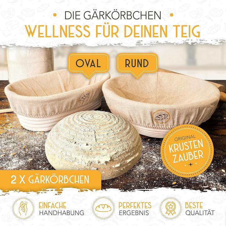 Actual product image Krustenzauber Gärkörbchen Set für Brotbacken