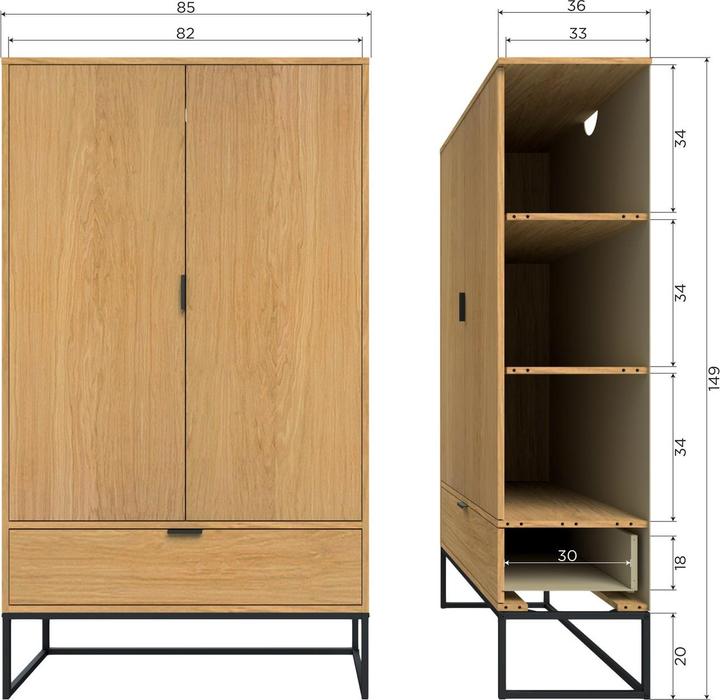 Actual product image Woood Silas (85 x 35.50 x 36 cm)