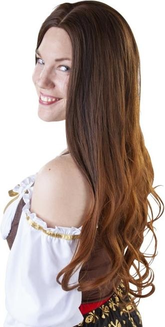 Produktbild MICA Festival Langhaarperücke für Erwachsene - Braune Locken