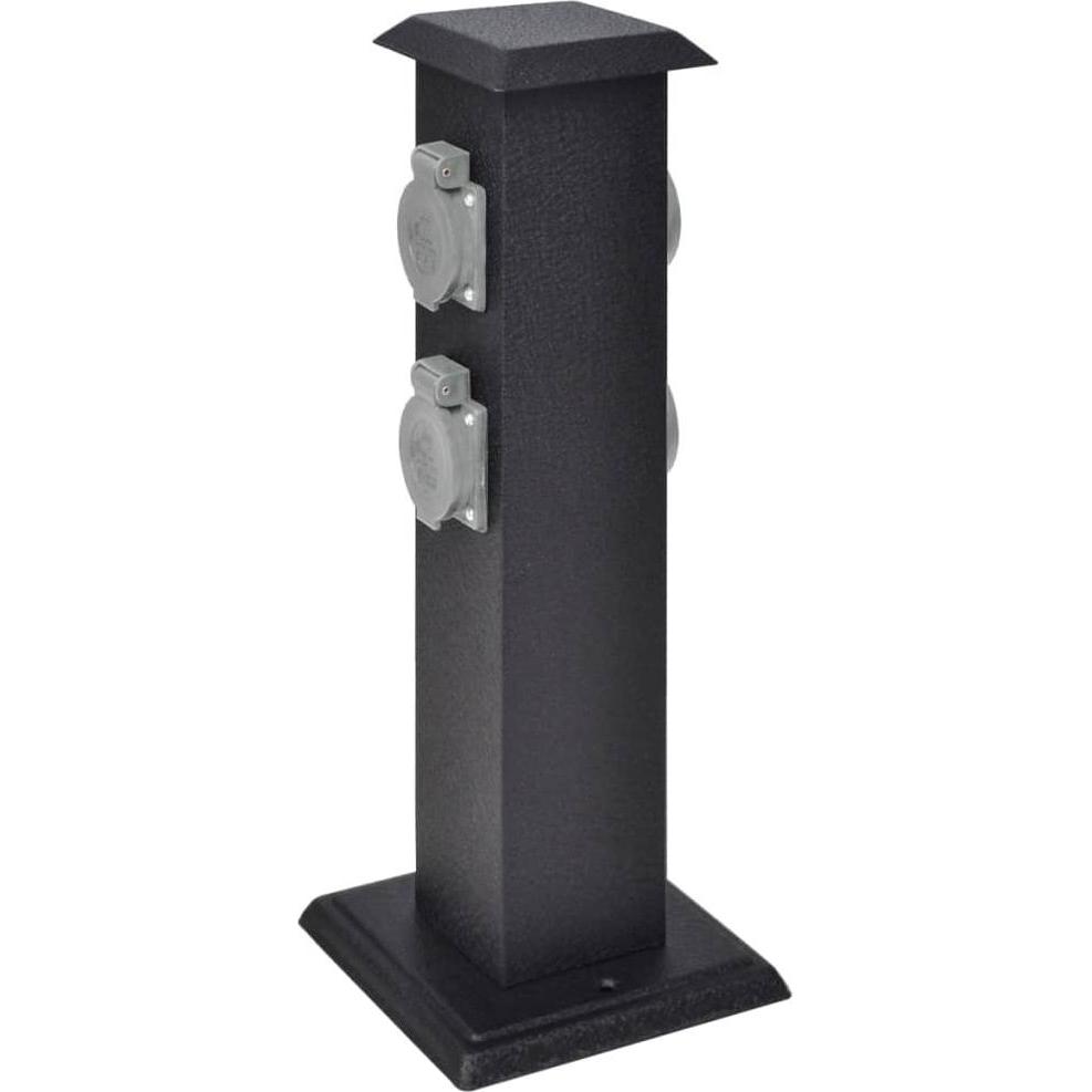 VidaXL, Steckdose, Steckdosensäule Schwarz
