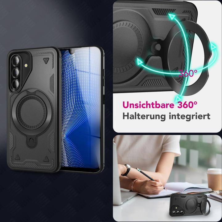 Actual product image Nalia Stormguard - Stabile Panzer Hülle mit MagSafe & 360-Grad Ringhalter - Military Cover (Samsung Galaxy A26)