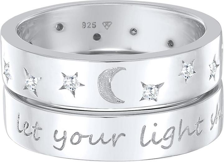 Image du produit Elli Bague Lune Étoile - Let Your Light Shine 925 argent (58, Argent 925)
