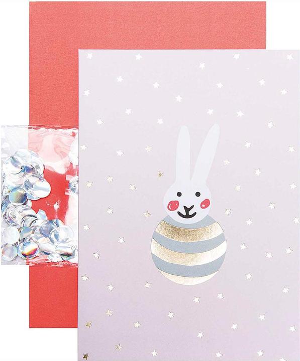 Rico Design Diy Card, Baby, Rassel Hase.99001.77.55 (4 Stk.)