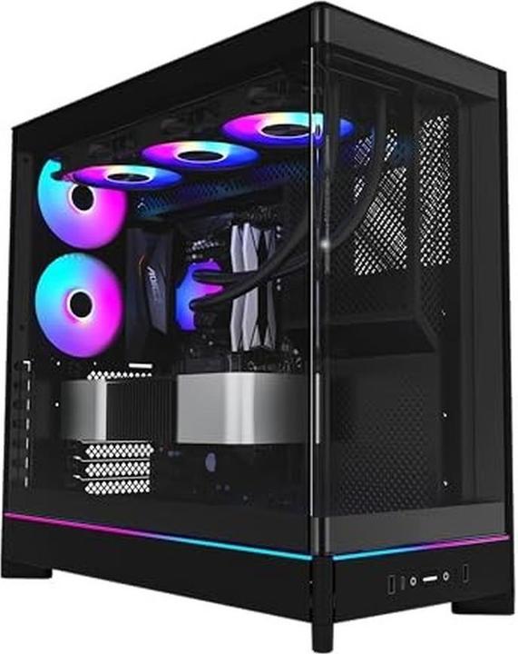 Produktbild Montech HS02, ATX Mid-Tower PC-Gehäuse, Gaming-PC, High-Airflow, reversibles Layout, stabile gebogen (ATX, mATX, Mini-ITX)