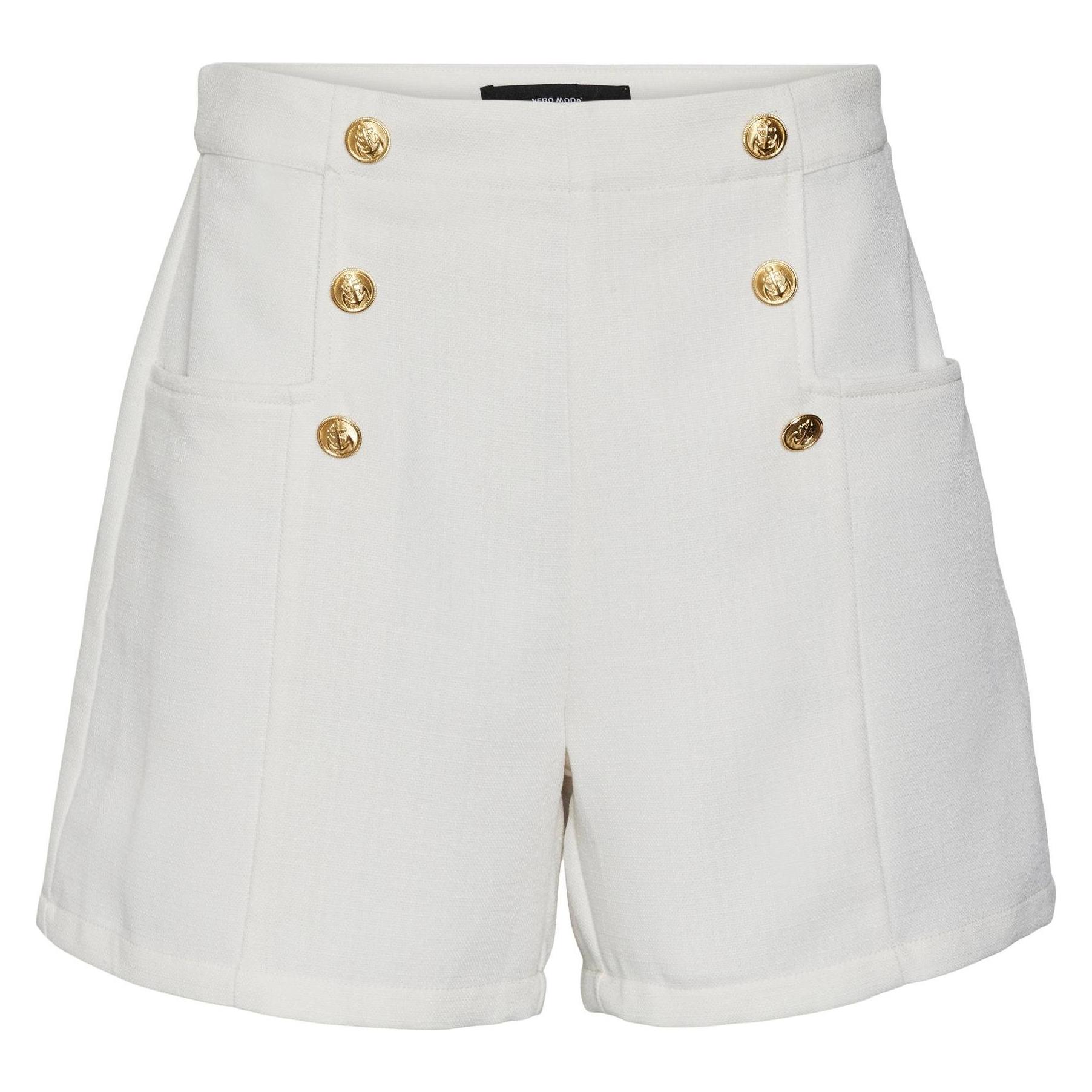 Vero Moda, Damen, Shorts, Vmsoleste Hw Short But Shorts Lcs, Weiss, (L)