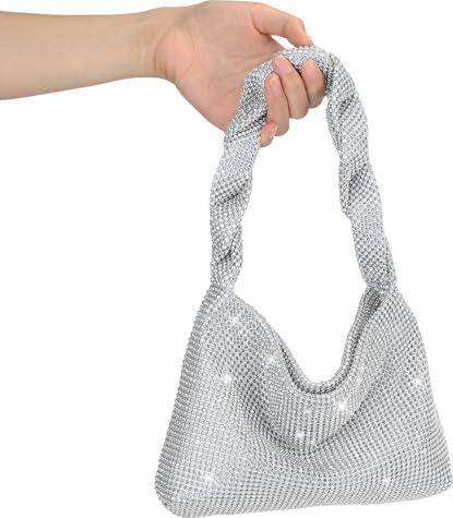 Produktbild Only-Bags.Store Clutch Abendtasche Glitzer Umhängetasche kleine Strass Handtasche Umhängetasche Kette Tasche