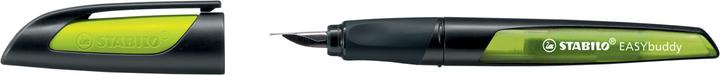 Actual product image STABILO EASYbuddy A fountain pen, right-handed, black/lime nib width: A, learn-to-write pen with soft-grip z (Black/lime, 1 x)