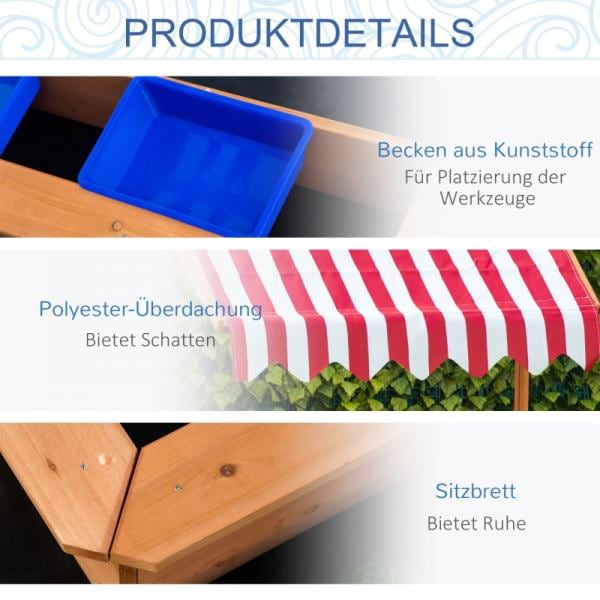 Image du produit Outsunny Bac à sable avec toit réglable en hauteur