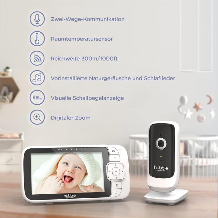 Produktbild Hubble Connected Babyphone mit 2 Kameras (Babyphone mit Kamera, 300 m)