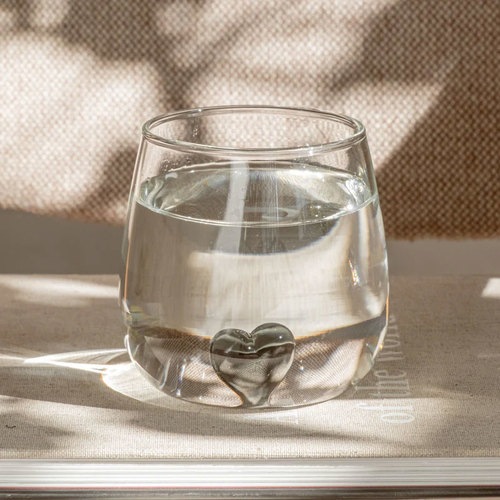 Image du produit Eulenschnitt Trinkglas Herzfigur schwarz (0.42 l)