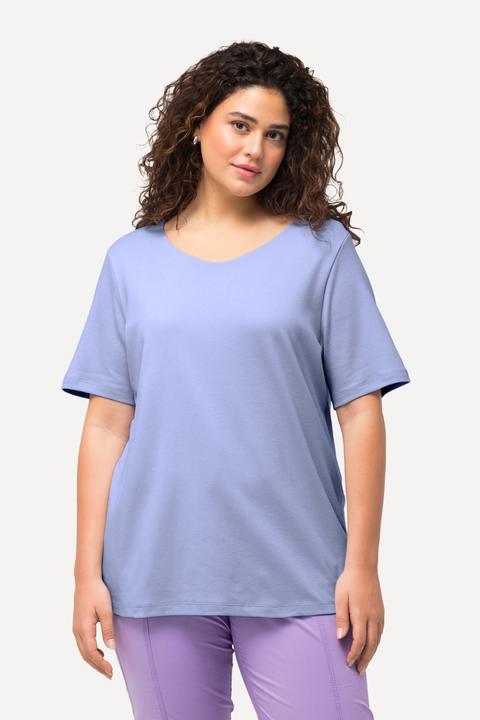 Immagine prodotto Ulla Popken Maglia aderente con davanti doppio, scollo a girocollo e mezze maniche (46, 48)