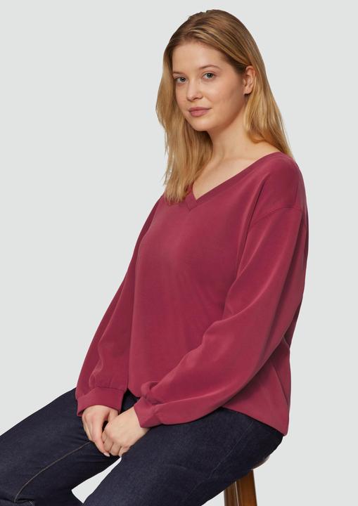 Produktbild s.Oliver Sweatshirt Scuba-Sweatshirt mit V-Ausschnitt (48)