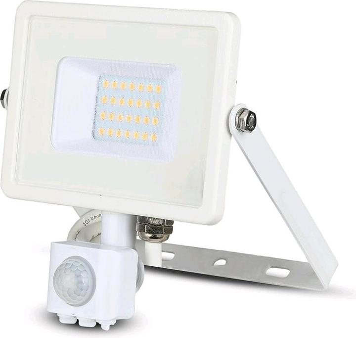 Actual product image V-TAC VT20SB 20W LED Sensor Floodlight SAMSUNG Chip Switch-off Function White Housing 6400K (1600 lm, IP65)