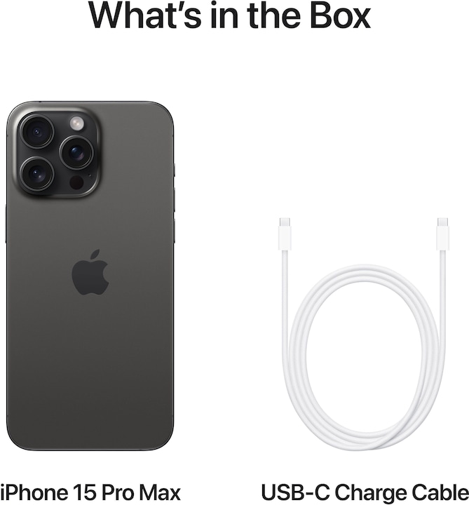 Produktbild Apple iPhone 15 Pro Max (256 GB, Black Titanium, 6.70", SIM + eSIM, 48 Mpx, 5G)
