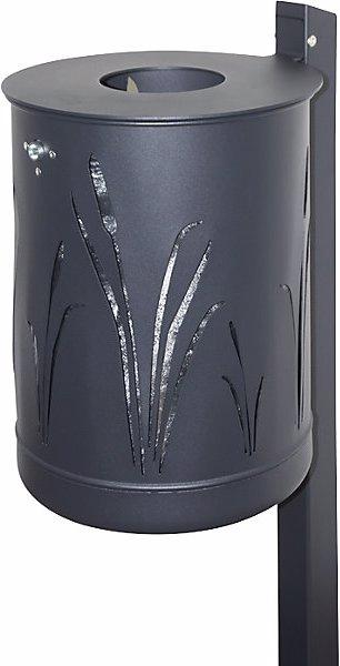 Actual product image Renner Helmuth Outdoor waste collector 50 l, for mounting to a wall or a post, black grey (50 l)