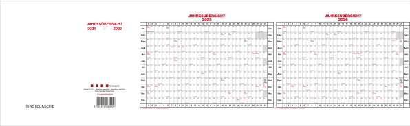 Actual product image Güss Long-term annual overview A5 folded to 8x15cm for 5 years (8 x 15 cm)